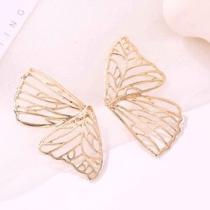 Boutique Gold Butterfly Statement Boho Earrings